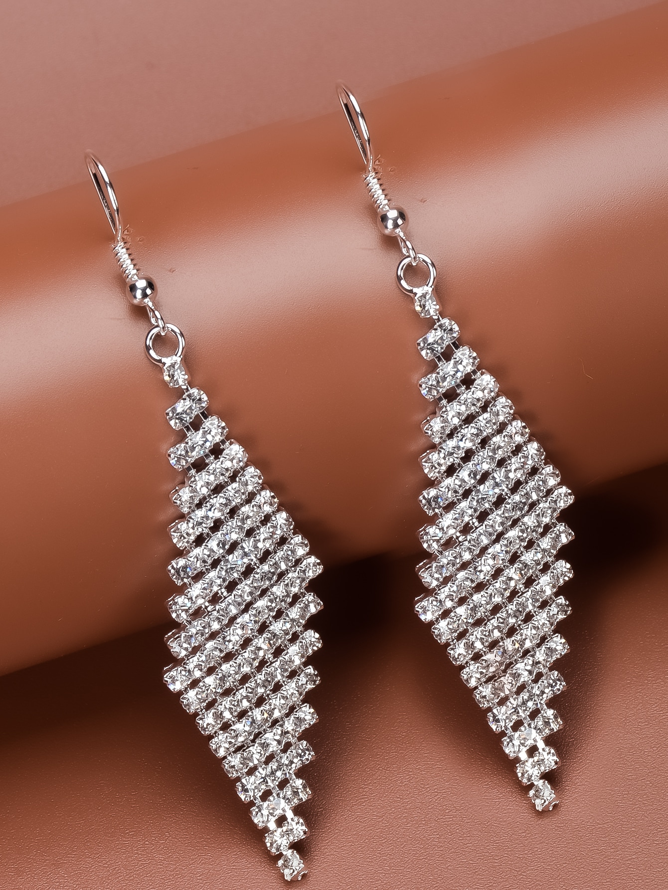 Rhinestone Rhombus Earrings