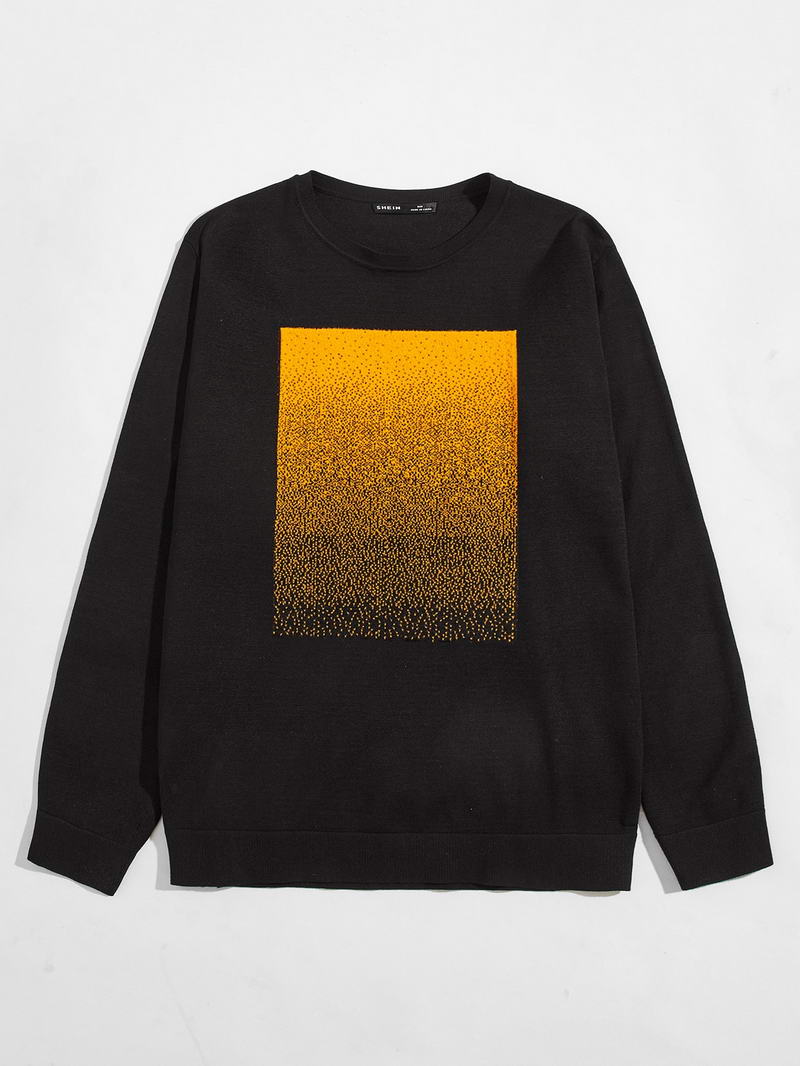 Men Colorblock Pattern Sweater