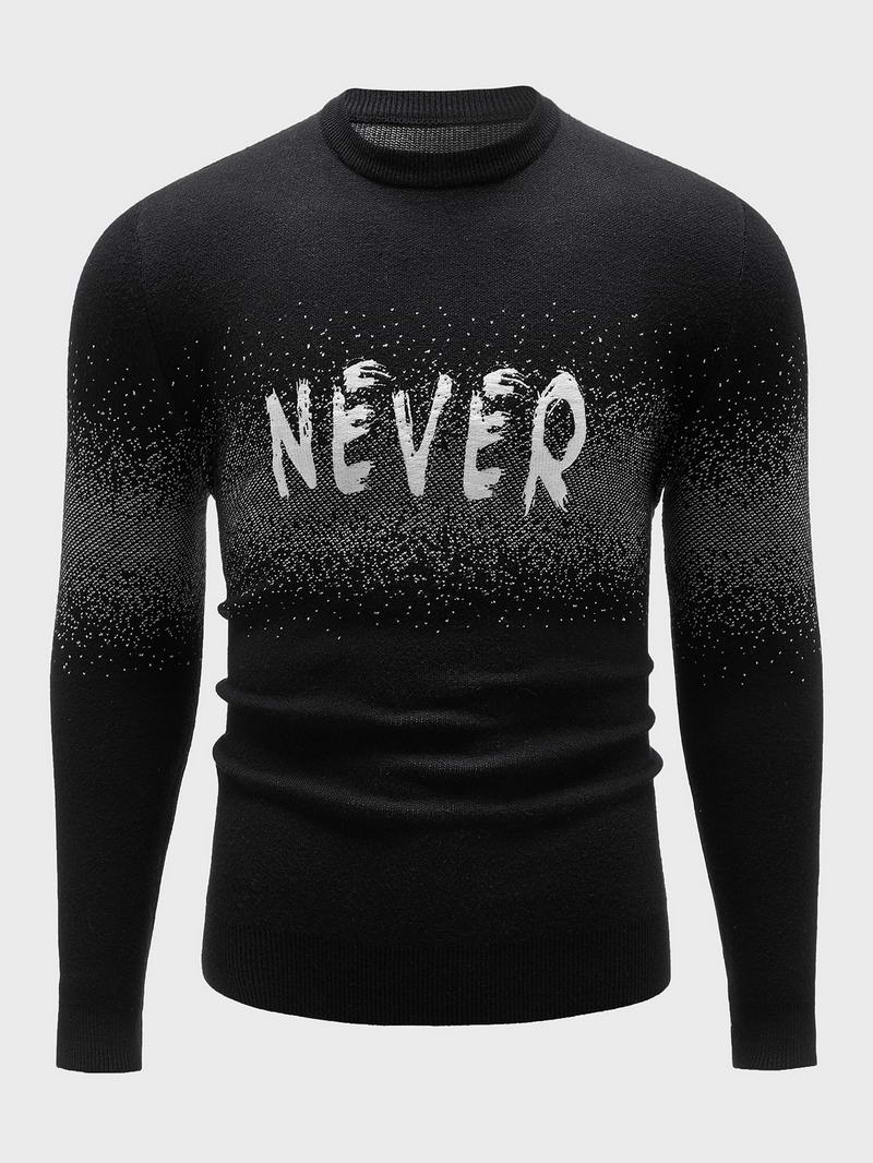 Men Letter Graphic Crew Neck Sweater